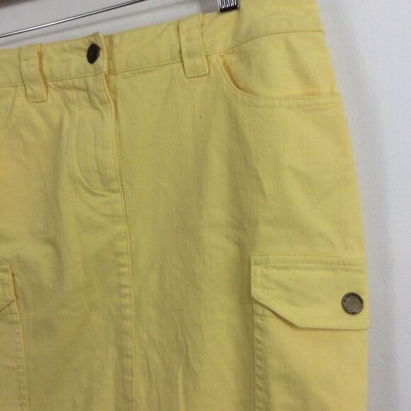 Brooks Brothers Womens Cotton A-Line Skirt with Cargo Pockets Yellow Size 6 NWT - Picture 3 of 10